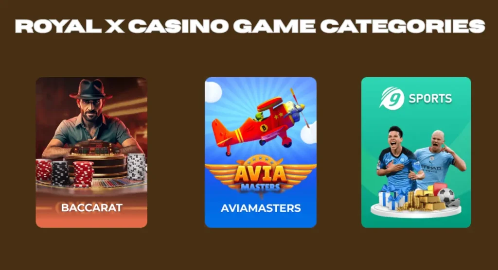 Royal X Casino Game categories